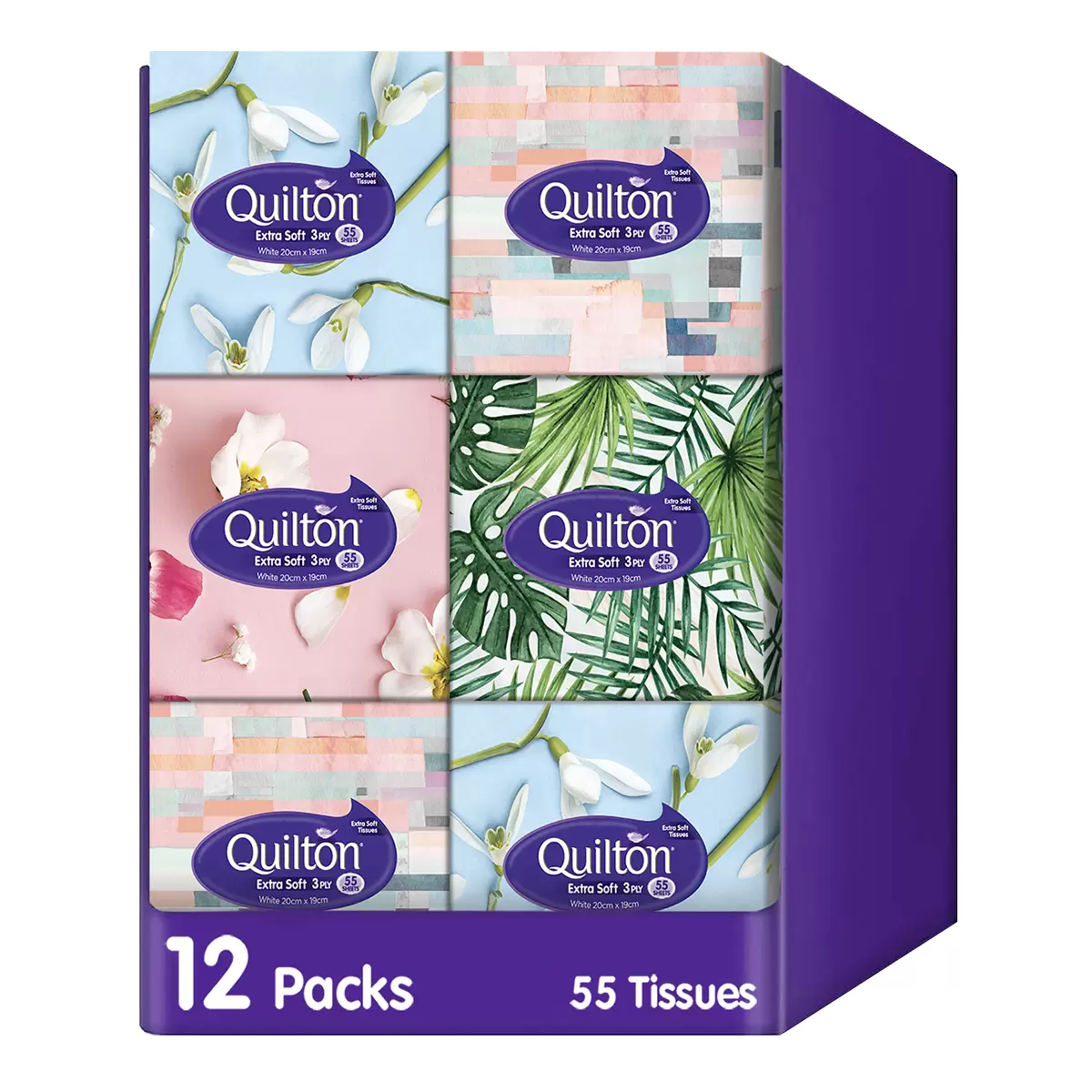 Quilton Extra Soft Facial Tissues 12 x 55 Sheets