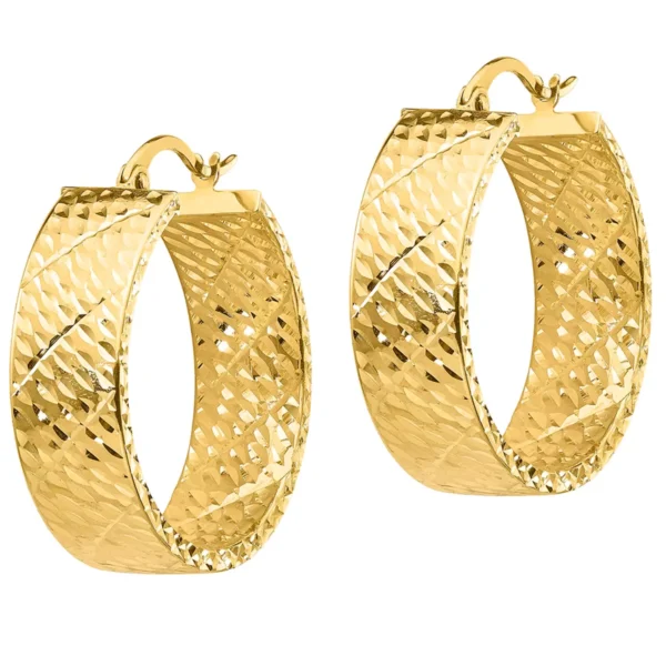 14KT Yellow Gold Round Hoop Earrings