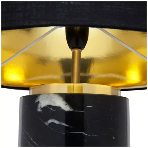 Cafe Lighting Paola Marble Table Lamp with Black Shade Black