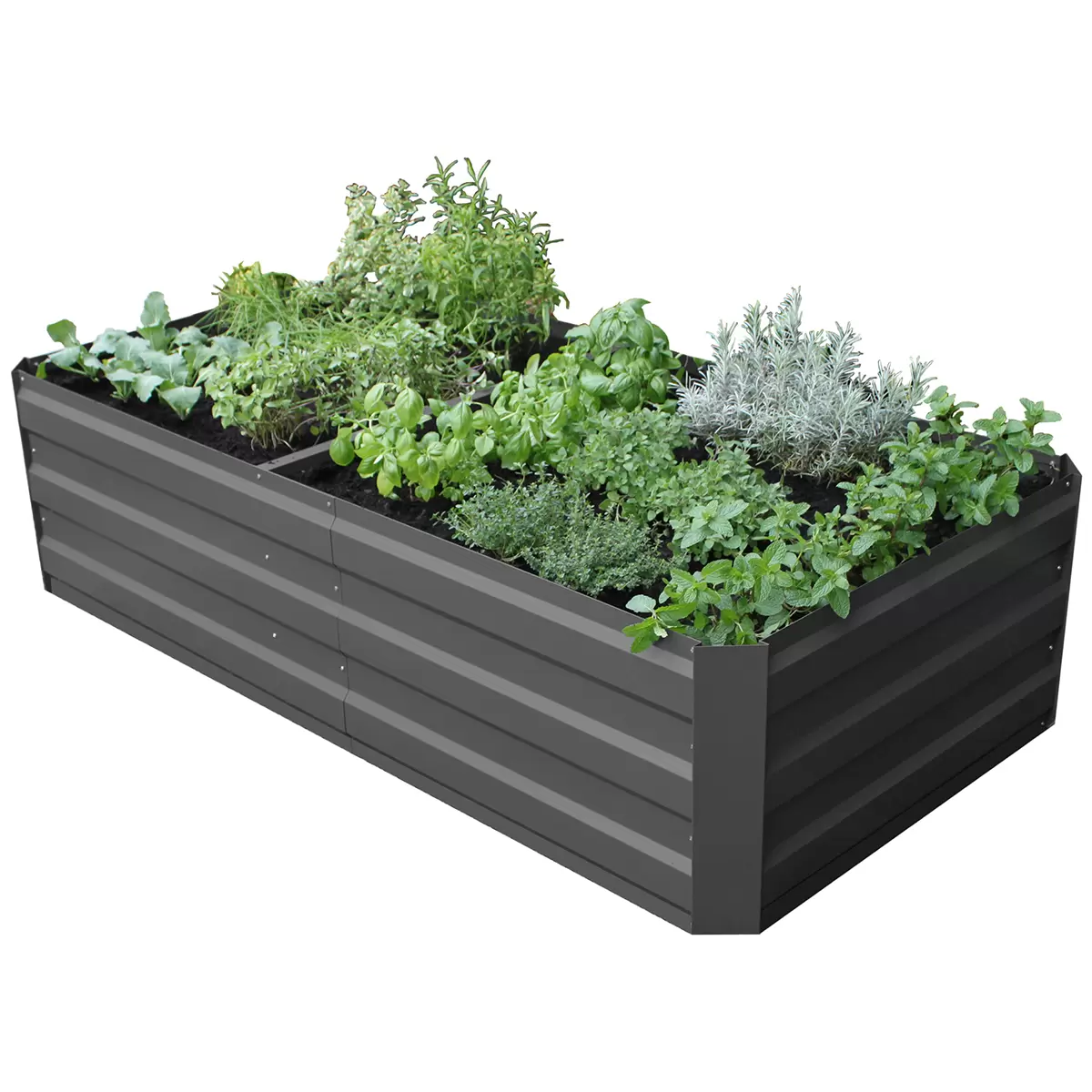 Green Life LARGE GARDEN BED with Cover - Slate Grey