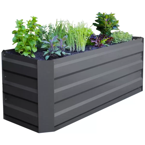 Green Life Slim GARDEN BED with Cover - Charcoal