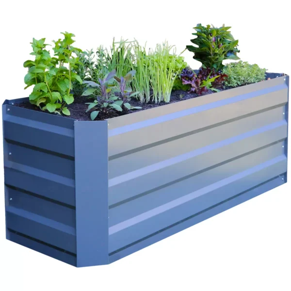 Green Life Slim GARDEN BED with Cover - Slate Grey