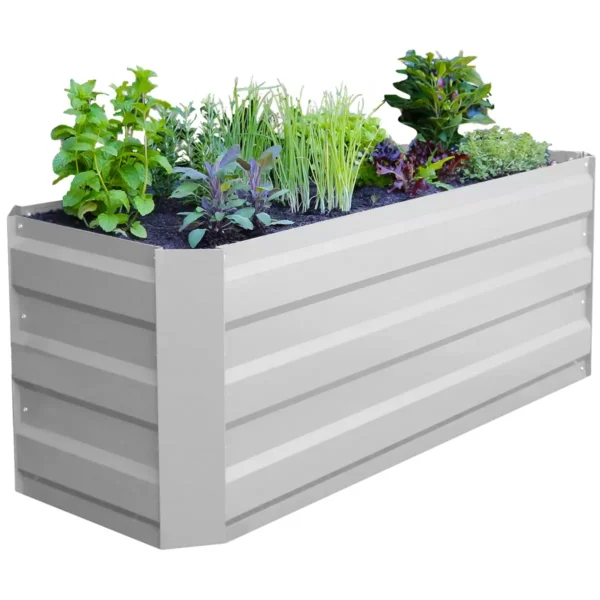 Green Life Slim GARDEN BED with Cover - White