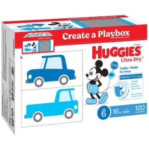Huggies Boys' Ultra Dry Nappies Size 6 Walker (16kg And Over) 120 Nappies