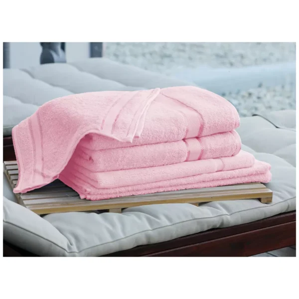 Kingtex Plain dyed 100% Combed Cotton towel range 550gsm Bath Sheet set 7 piece - Baby Pink