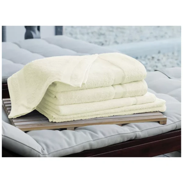 Kingtex Plain dyed 100% Combed Cotton towel range 550gsm Bath Sheet set 7 piece - Cream
