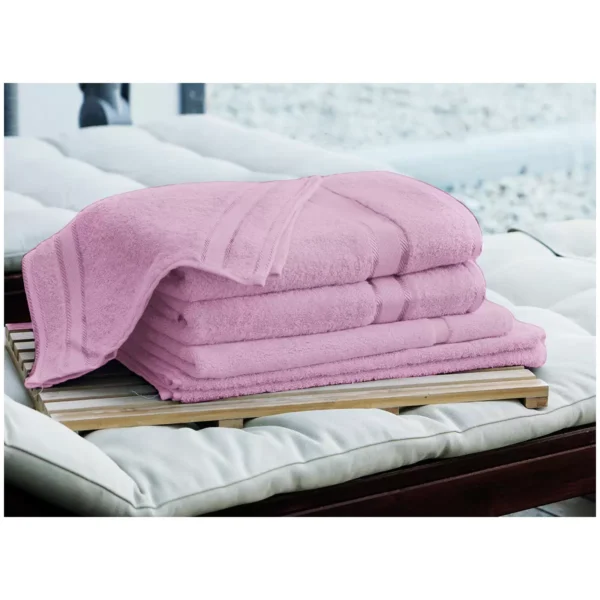 Kingtex Plain dyed 100% Combed Cotton towel range 550gsm Bath Sheet set 7 piece - Rose
