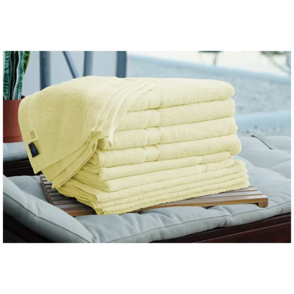 Kingtex Plain dyed 100% Combed Cotton towel range 550gsm Bath Sheet set 14 piece - Yellow