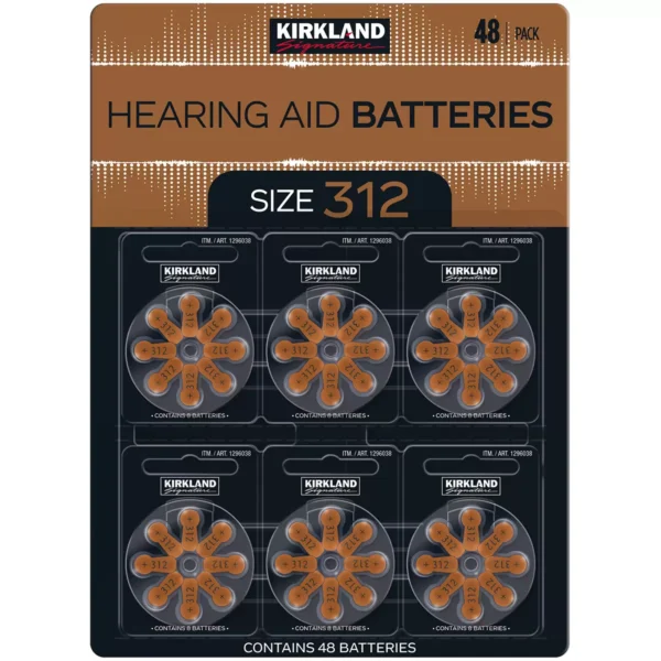 Kirkland Signature Hearing Aid Batteries Size 312 2x48 pack