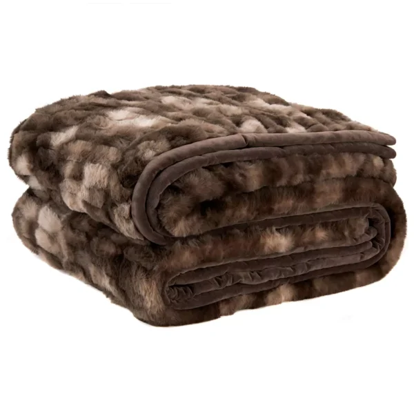 Mon Chateau Luxe Faux Fur Throw Brown