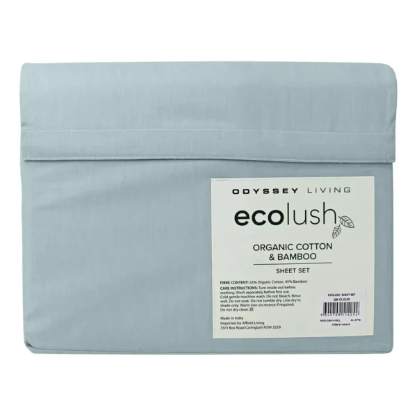 Odyssey Living Eco Lush Organic Cotton and Bamboo King Sheet Set Night Silver