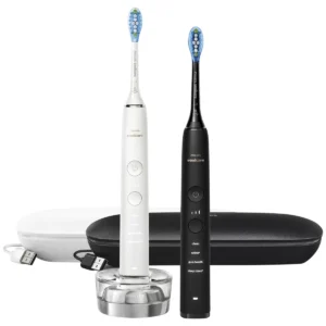 Philips Sonicare DiamondClean 9000 Black + White Electric Toothbrush 2 Pac