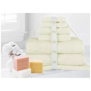 Kingtex Ramesses 100% Cotton Bath Towel Sets 7 piece - Cream