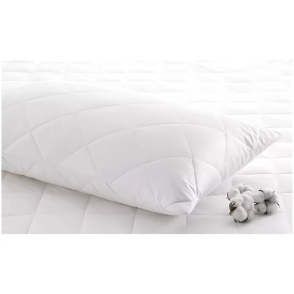 Cotton Fitted Mattress Protector-Double White