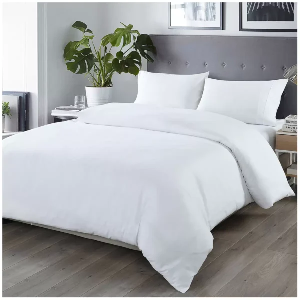 Bdirect Royal Comfort Blended Bamboo Quilt Cover Sets -White-Double