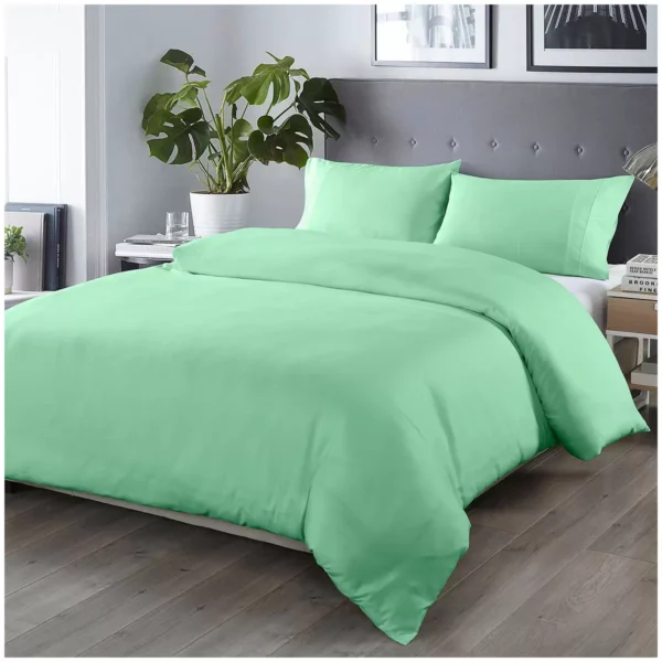 Bdirect Royal Comfort Blended Bamboo Quilt Cover Sets -Green Mist-Queen