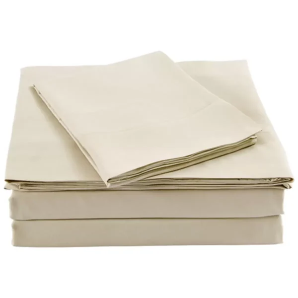 Bdirect Royal Comfort Blended Bamboo Quilt Cover Sets -Dark Ivory-Queen