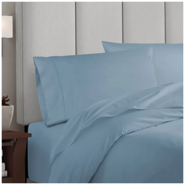 Bdirect Royal Comfort - Balmain 1000TC Bamboo cotton Quilt Cover Sets (Queen) - Blue Fog