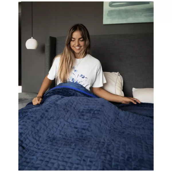 Therapy Super King Blanket with Cover Calming Blue 14kg