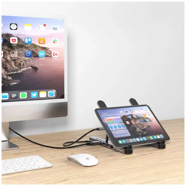 mbeat Stage P5 Portable Laptop Stand with USB-C Docking Station MB-STD-P5GRY