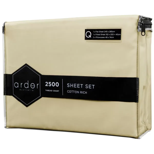 Ardor 2500TC Cotton Rich Sheet Sets Queen - Linen