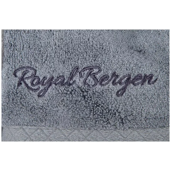 Royal Bergen Bamboo Hand Face Bath Towel Gift Set 6 piece Grey & White