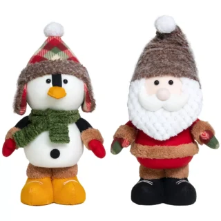 Standing Figurine 2 Piece Santa And Penguin
