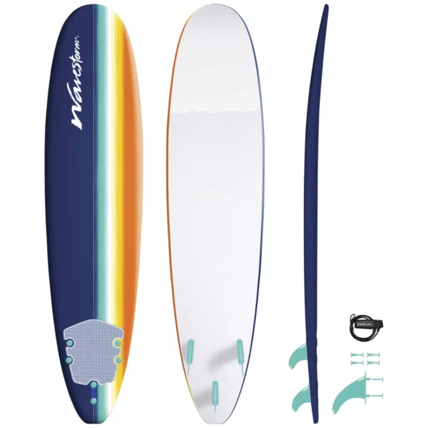 Wavestorm Classic Surfboard 2.4m Blue White Orange