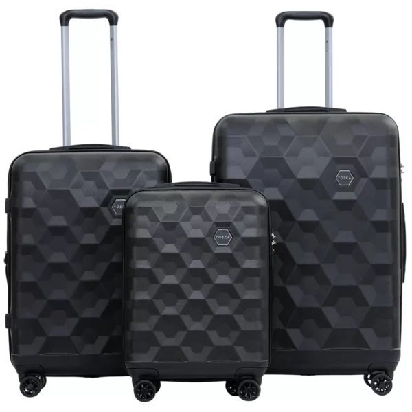 Tosca Bahamas Luggage 3 Piece Set Black